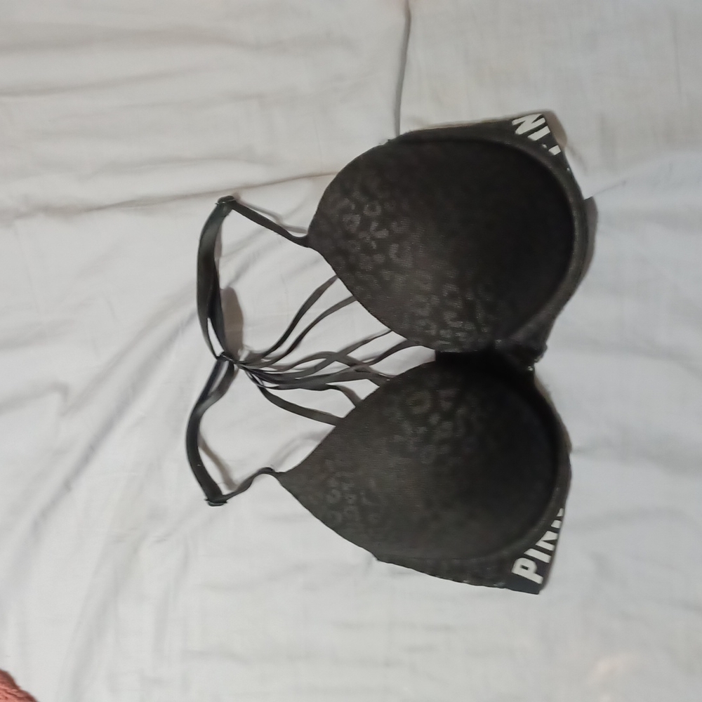 Pink by Victoria secret animal print front close underwire bra